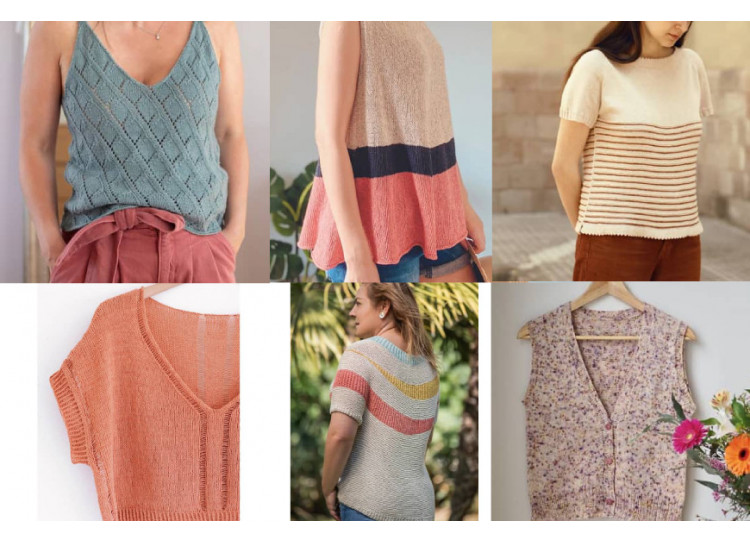 10 patrones de camisetas para tejer a punto de media esta primavera y verano
